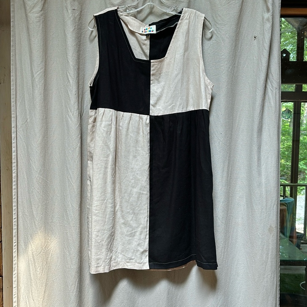 Linen color block shift